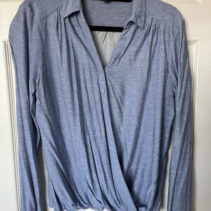 Banana Republic jersey faux-wrap top - M